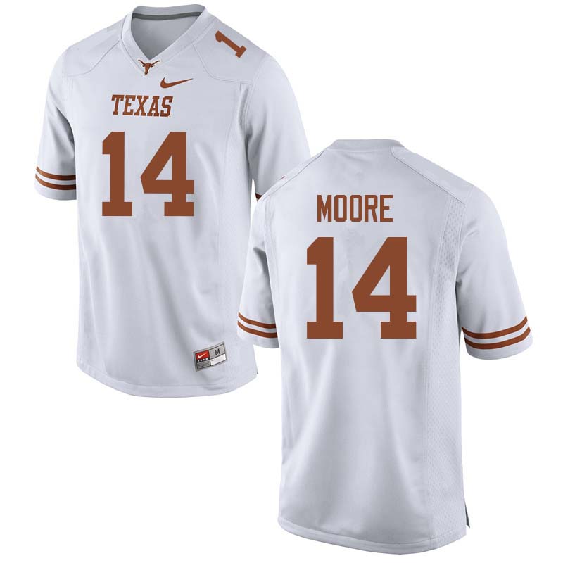 Men #14 Joshua Moore Texas Longhorns College Football Jerseys Sale-White - Click Image to Close